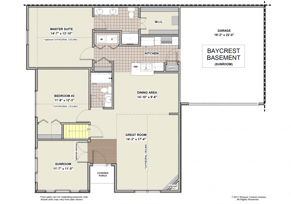 Baycrest Basement First Floor Plan - Sunroom